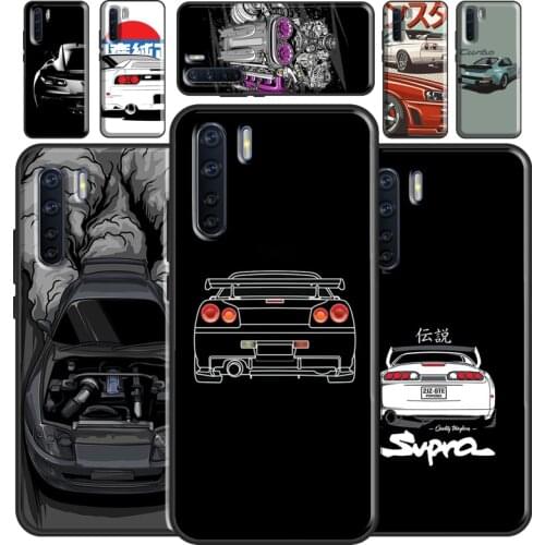 Sports Car JDM Drift Case For OPPO A5 A9 2020 A31 A53 A52 A72 A15 A83 A91 A93 A1K A5S Find X3 Pro Reno2 Z Cover