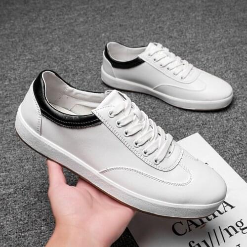 Shoes Leather Men Male Casual Shoes Adult 2020 Spring Fashion Mens White Leather Shoes Korean Style White Shoes