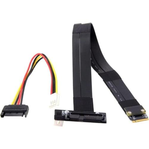U.2 SFF-8639 PCI-E 3.0 to M.2 M-Key NVMe Adapter Card with 30cm Cable for SSD