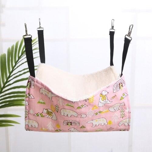 Four Seasons Pet Cat Guinea Pig Hammock Plush Hanging Mouse Cat Hammock Pet Cat Hanging Bed Swing Cat mat Length Adjustable