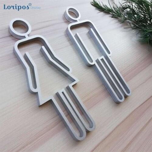 Out Hollow Toilet Board Creative Decor Plate Wc Sign Arylic Block Wall Mounted Restroom Door Signboard Indicator