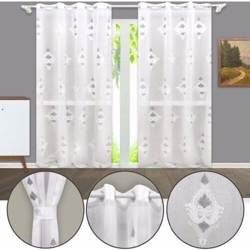 Tower Embroidery Curtain With Doris Yarn Fabric Tulle Fabric for Curtain Door and Bed Room With Classic Design