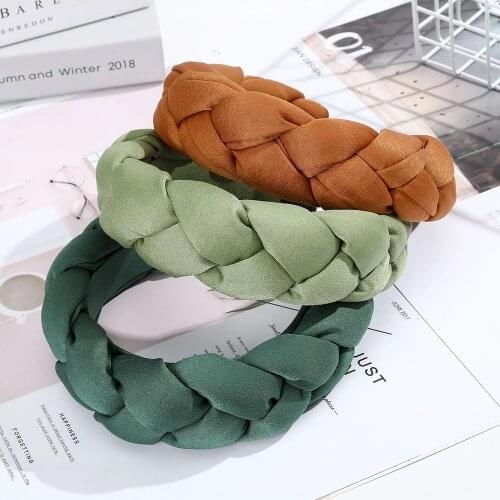 Haimeikang Braided Twist Headbands Women Winter Thick Fashion Headwear Bezel Hair Hoop Girls Wide Hairbands Hair Accessories