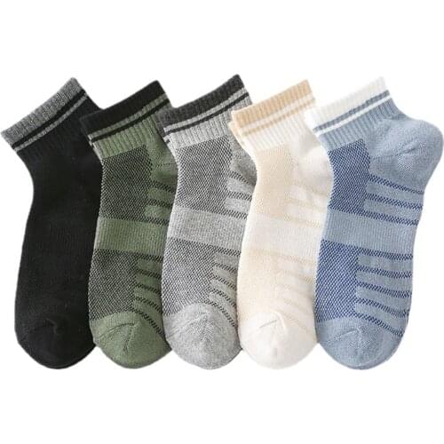 1 Pair Mens Socks Cotton Ankle Socks Breathable Sports Socks Mesh High Quality Spring/Summer Socks Business Casual Short Socks