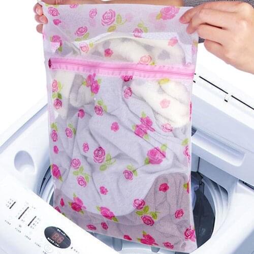 1 PCS 3 Sizes New Pattern Clothes Bra Underwear Socks Shirts Zipper Washing Laundry Bag Mesh