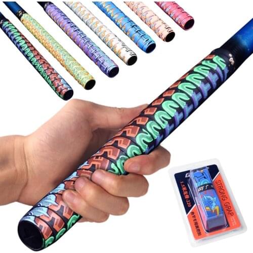 2Pcs Multicolor Anti-slip Fishing Rods Grip Tapes Sweat-absorbent Badminton Racket Handles Tapes
