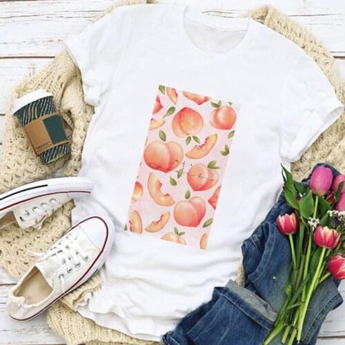 2021 Spring Summer Womens T-shirt Cartoon Fruit Cute Graphic Tees Vouge Shirts O-Neck Short Sleeve tshirts