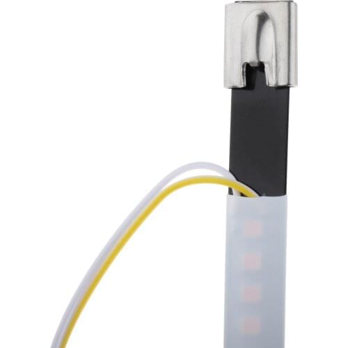 2x LED Motorcycle Bikes Flexible Turn Signal Amber Tail Light for Harley