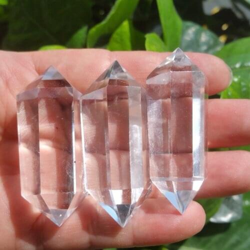 3pcs AAA+Natural clear quartz crystal Spirit double wand point healing stones for birthday gifts