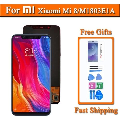 Amoled Screen For Xiaomi Mi 8 Mi8 Display Touch Screen Replacement Digitizer Assembly For M1803E1A LCD Replacement Phone Part