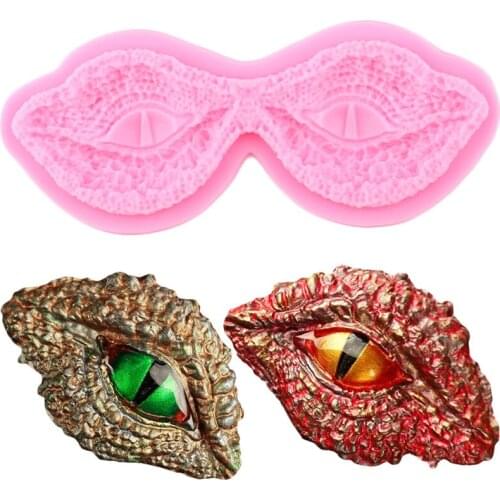 3D Dinosaur Eyes Silicone Molds DIY Baby Birthday Cupcake Topper Fondant Cake Decorating Tools Candy Chocolate Gumpaste Moulds