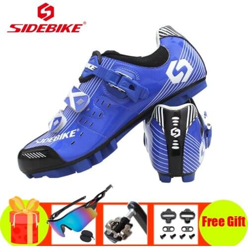 SIDEBIKE Racing Bicycle Shoes MTB Cycling Shoes add SPD pedals Mountain Bike Breathable Ultralight Athletic Scarpe Ciclismo