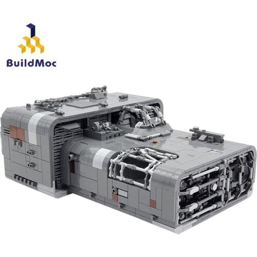 BuildMoc Technical Ship MOC Morlock Land Flying Boat Aircraft Transporter Model Building Blocks Brick Technical Toy For Children