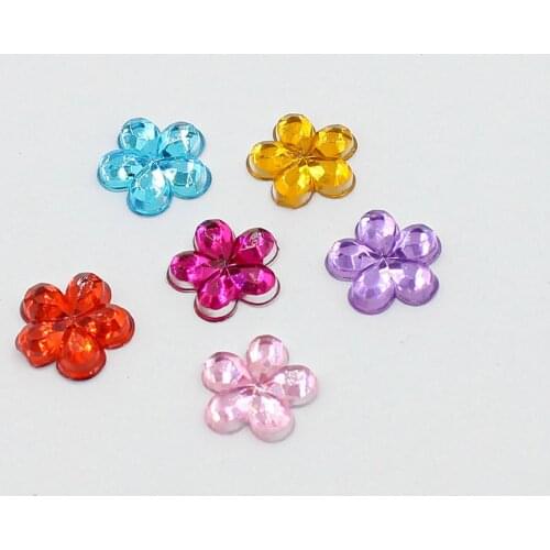 New Bling 7mm 288pcs Multicolor Flower Acrylic Rhinestone, Crystal Cabochons, Jewelry Accessories For Crafts Diy