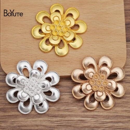 BoYuTe (10 Pieces/Lot) 44.5MM Alloy Flower Handmade Materials DIY Jewelry Accessories for Ancient Palace Headdress Making