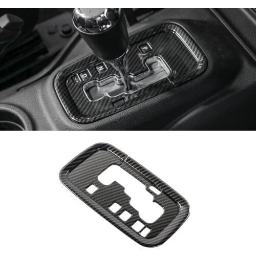 Gear Shift Panel Decorative Cover Trim Decal for Jeep Wrangler JK 2011-2017 2/4-Doors Car Interior Accessories ABS Carbon Fiber
