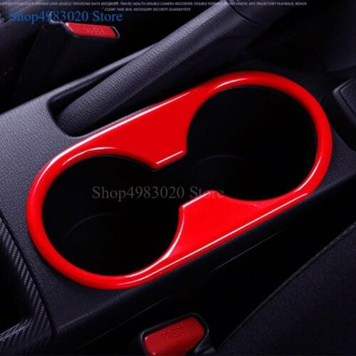 For Mazda CX-3 CX3 2015 2016 2017 2018 ABS chrome red Water Cup Holder Cover Frame Trim Stickers Car Styling Accessories