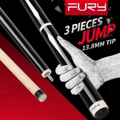 FURY JPS-1/2 Billiard 3 Pieces Jump Cue Stick Ash Maple Shaft 13.8mm H5 Green Glass Fiber Tip Billar Cue Kit for Athlete