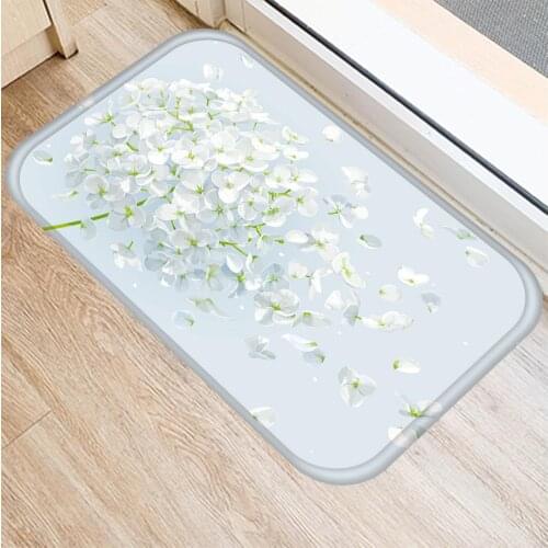 INS Flowers Anti-slip doormat Vacuuming kitchen bedroon bath Floor mats Home Entrance Rugs kids prayer mat 40*60cm DD257