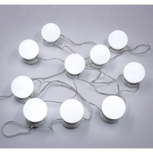 L46 Adjustable Brightness lights Makeup Mirror Vanity LED Light 10 Bulbs Kit USB Charging Port Cosmetic Lighted Make up Mirrors