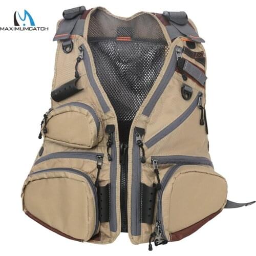 Maximumcatch New-Tech Fly Fishing Vest Pack Adjustable Mesh Vest Jacket Multi-function Pocket Outdoor