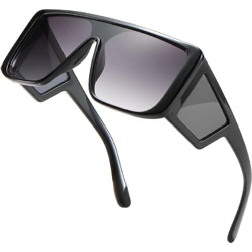 Men Women Gradient Eyewear Square Large Frame Sun Glasses 2020 New Fashion Brand Unisex Mirror Sunglasses for Male/Female UV400