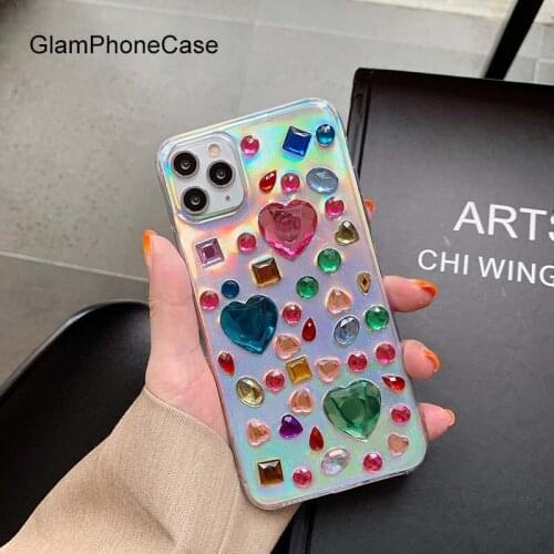 GlamPhoneCase Laser Love Phone Case For iPhone11Pro/Max X XS Max XR Soft Silicone Cover For iPhone11 7 8 6 6s Plus Case