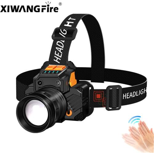 XIWANGFIRE Rechargeable Sensor COB Head Lamp Outdoor Super Bright Led Head Lamp Flashlight USB Rechargeable Headlamp Head Torch