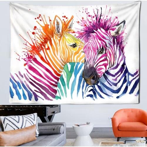 Zebras Wall Tapestry Home Decorations Wall Hanging Colored Stripes Tapestries For Living Room Bedroom Animals Wall cloth