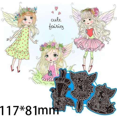 117*81mm 3PCS Fairy New Metal Cutting Dies Scrapbooking DIY Album Paper Card Craft Embossing Stencil Decoration