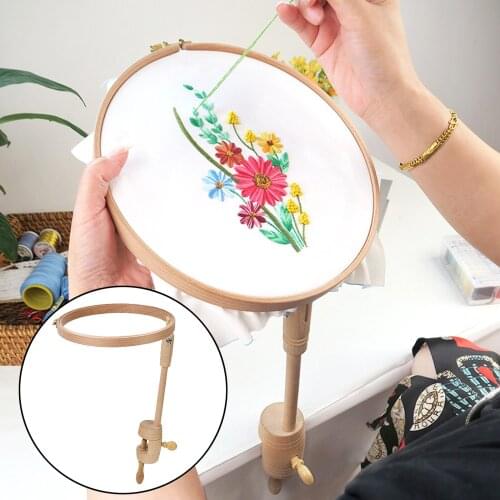 Embroidery Stand Adjustable Desktop Embedded Cross Stitch Lap Frame for Living Room