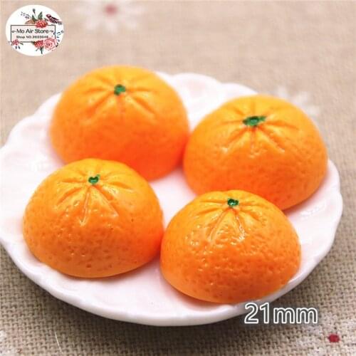 Half orange fruit 10PCS 3D Resin Flatback Cabochon Miniature food Art Supply Decoration charm