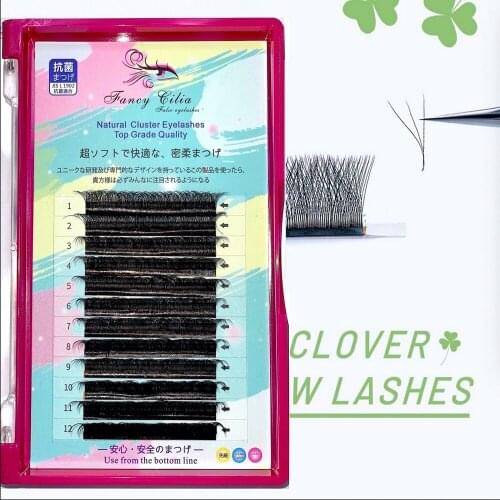 Wholesale provide sample 0.05 WW Shape 3D Effect Clover Lashes extensions bushy lashes faux mink eyelashes