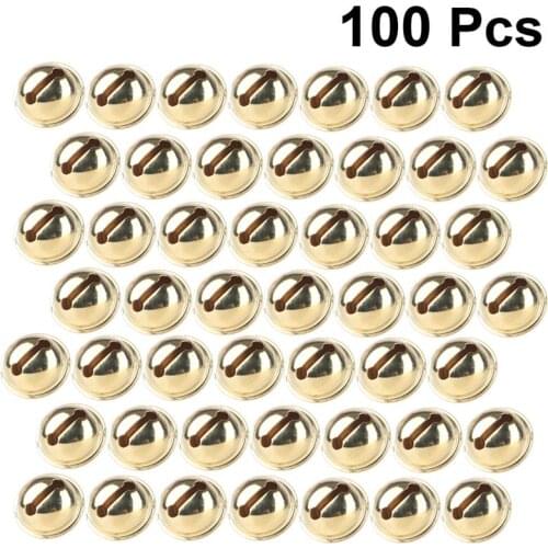 100Pcs Stylish Christmas Cross Bell Open Bell Jingle Bells Christmas Tree Pendant Golden