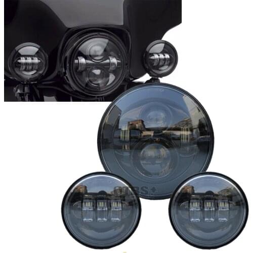 For Harley Motorcycle Light Electra Glide Softail Fat Boy Touring 7 Inch Motor For Harley LED Headlight with 4.5 Inch Fog Lamps