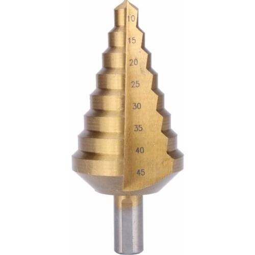 Citop HSS Titanium Step Drill Bit HSS Multiple Hole Cutter Dint Cone Drill Groove Metal Wood Cut Drills Bit Cutting Tools