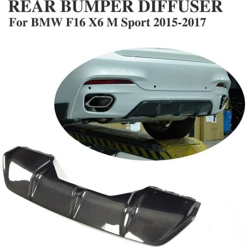 Carbon Fiber Rear Bumper Race Diffuser Lip Spoiler for BMW X6 F16 xDrive35i xDrive50i M Sport Utility 4-Door 2015-2017