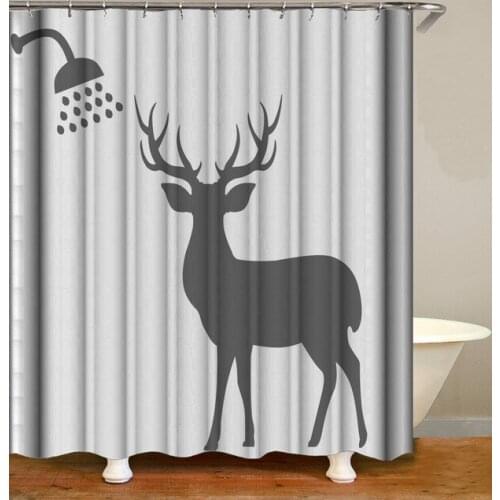 Funny Elk Dinosaur Elephant Shower Curtain Cute Animal Take Bath Bathroom Curtain With 12 Hooks Lovely Flowers Home Decor