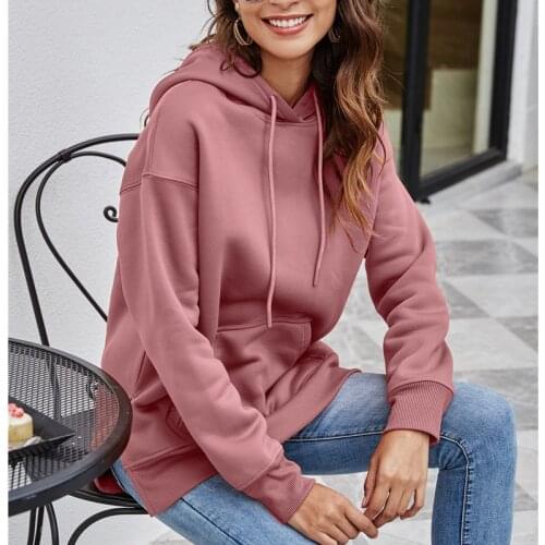 Womens Hoodie 2021 Autumn and Winter New Split Front Short Back Long Hooded Fleece and Plush Sweater for Women