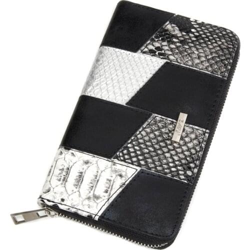 Long Size Women Wallet Pu Leather Card Holders Female Coin Purse Snake Pattern Clutch Bag Large Patchwork Money Bag Zipper Purse