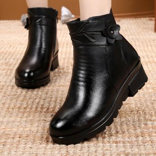 Winter shoes women boots solid zipper snow boots women shoes warm plush wedges shoes woman ankle boots female botas mujer wed