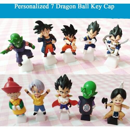 1pc Cartoon Anime Goku mechanical keyboard keycaps cute black white personality keycaps R4 stereo keycaps