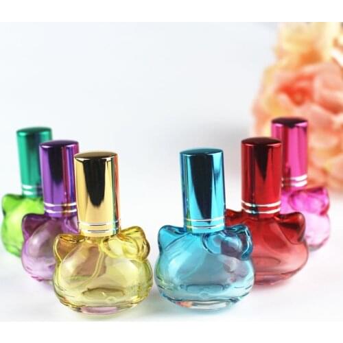 10pcs 10ml Perfume Glass Bottle Cat Shaped Empty Refillable Glass Spray Bottles Cosmetic Atomizer Travel Scent Packaging Bottle