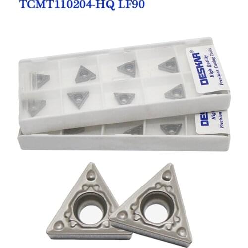 10PCS TCMT110204-FG TCMT110204-MT TCMT110204-HQ LF90 DESKAR Cermet Blades CNC Lathe Cutter Turning Tool TCMT 110204 Insert