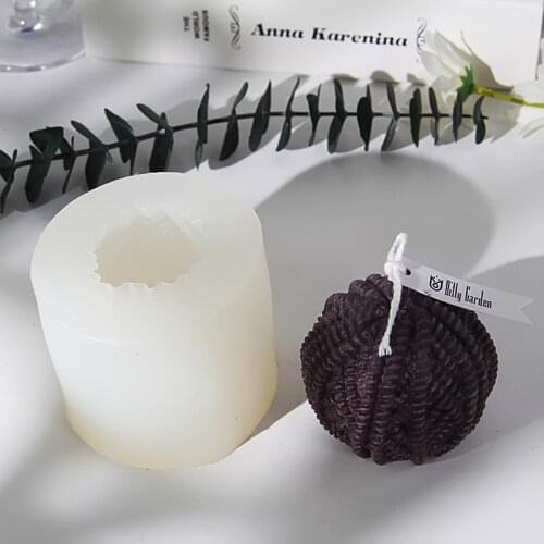 DIY 3D Knitting Wool Ball Silicone Candle Mold Fondant Cake Decorating Tools Handmade