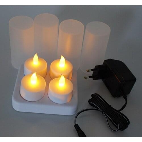 4 charging candle light party with light source charging candle light holiday decoration