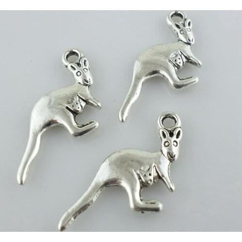 40pcs Tibetan Silver Cute kangaroo Animals Charms Craft Pendants 23x19mm Jewelry Findings