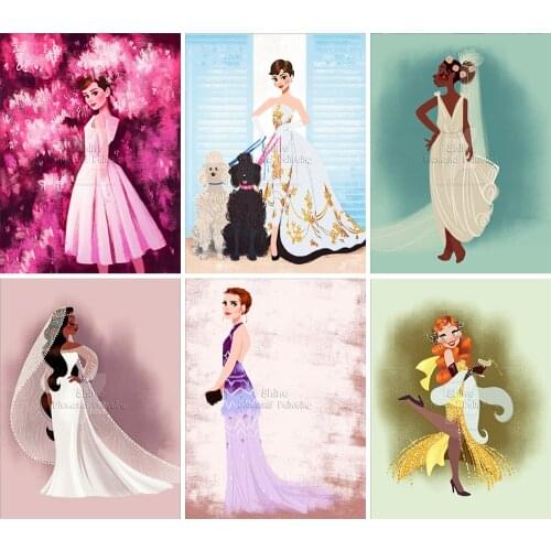 Diamond Painting Disney Cartoon Wedding Princess Girl Full Square Round 5D DIY Gift Embroidery Cross Stitch Mosaic Home Decor