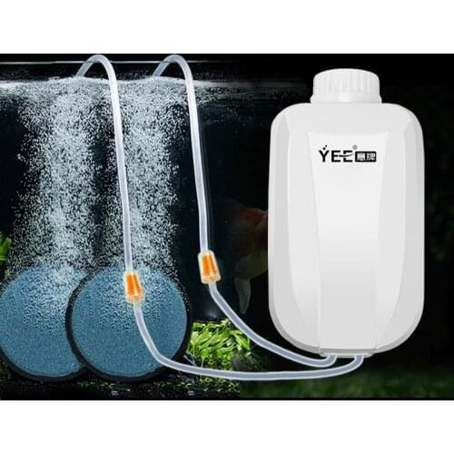 YEE Mute Aquarium Air Pump oxygen for aquarium Air Compressor Fish Tank Oxygen Pump Single Double Outlet with Check Valve 220V