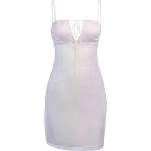 One-Piece Lady Summer Fashion Dress Women ' s Shinny Colorful V-Neck Sleeveless Dress